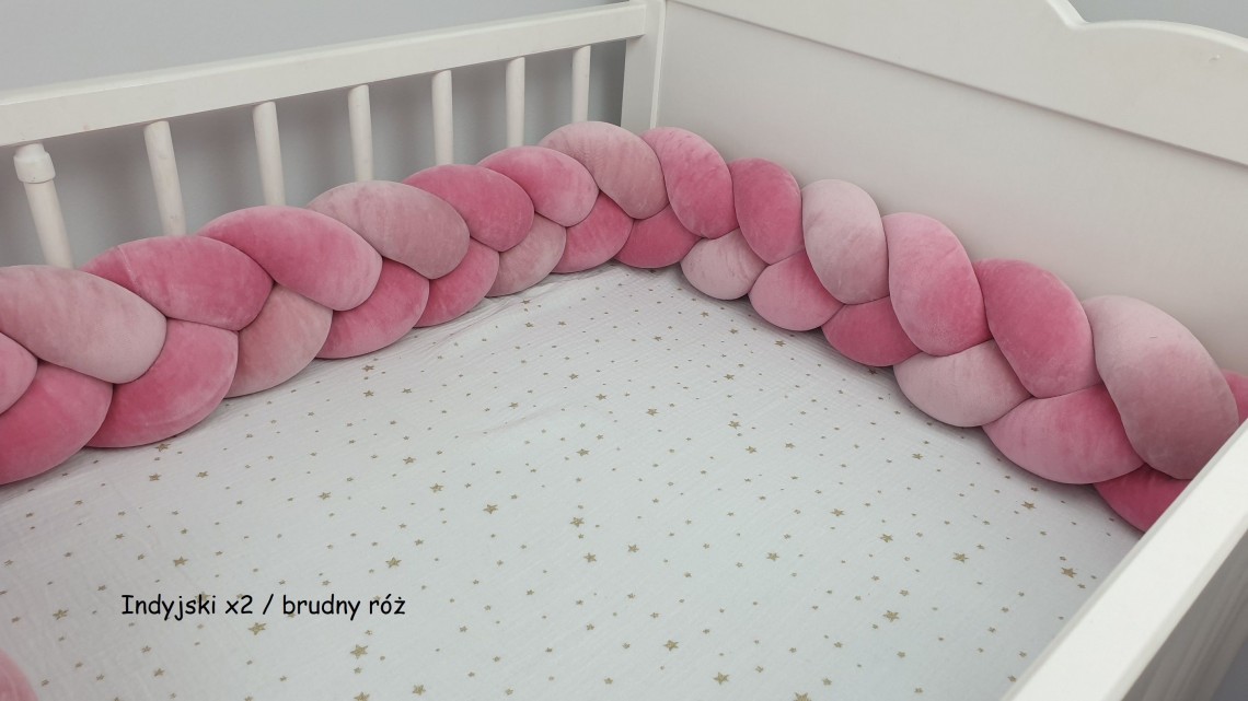 Velur braided crib bumper choose colors!