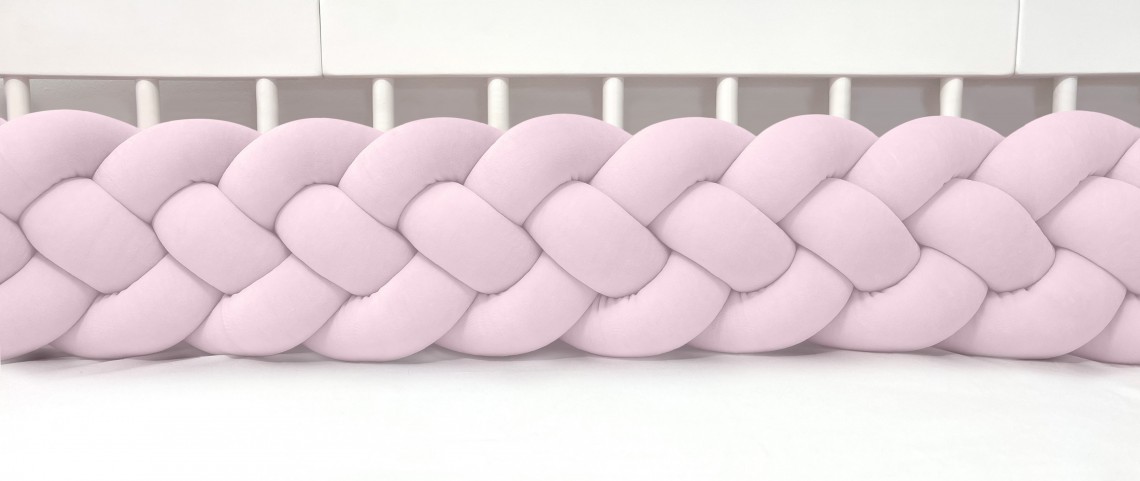 4-bands braided crib light pink